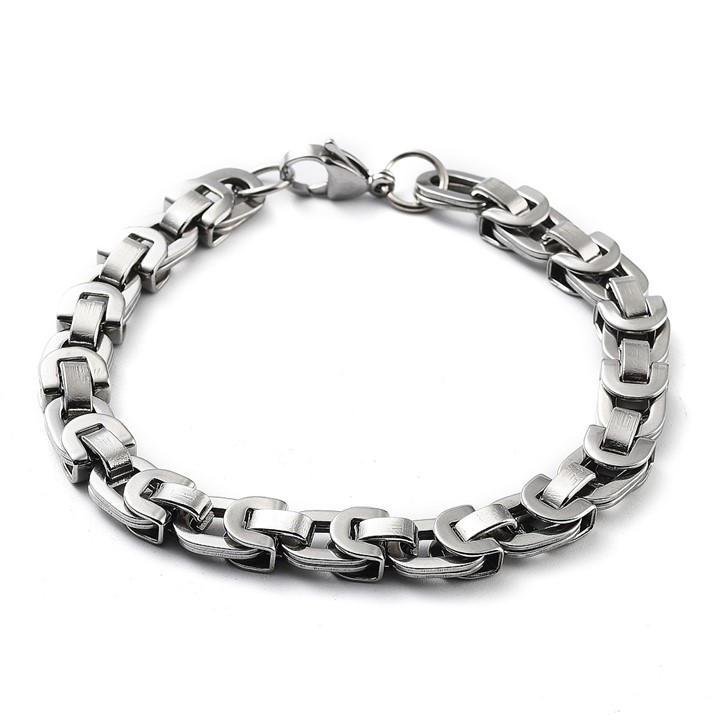 Aye Do Gifts Men's Silver Folded Link Bracelet, Sports Direct