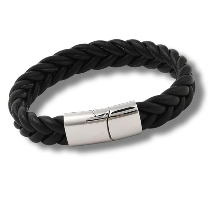 Aye Do Gifts Men's Black Woven Leather Bracelet, Sports Direct