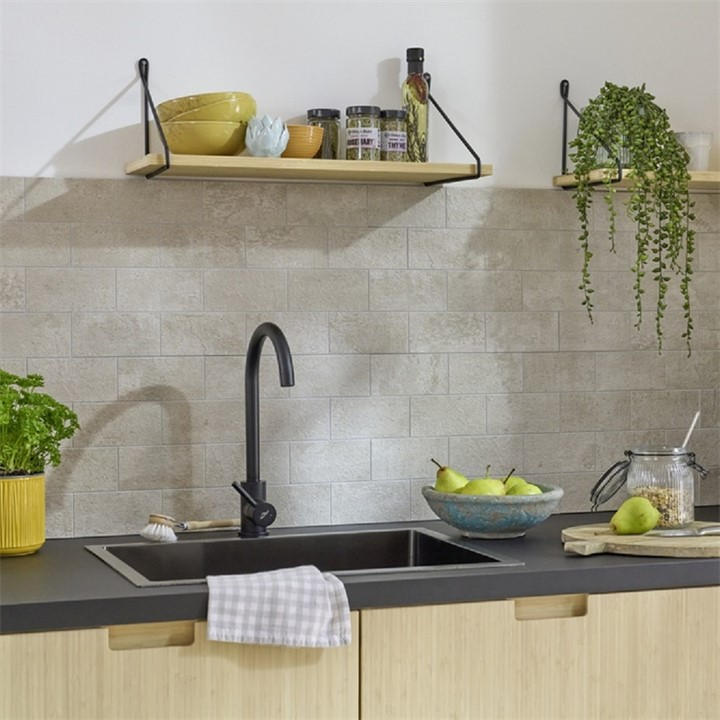D C Fix  Beige Self Adhesive Premium Wall Tiles Sandstone in Size PACK 5, Sports Direct