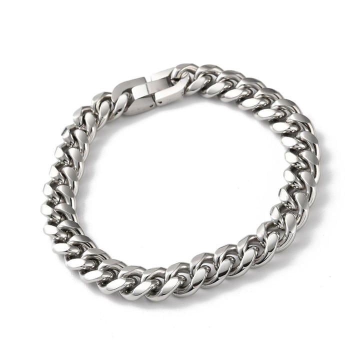 Aye Do Gifts Men's Silver Cuban Link Bracelet, Sports Direct