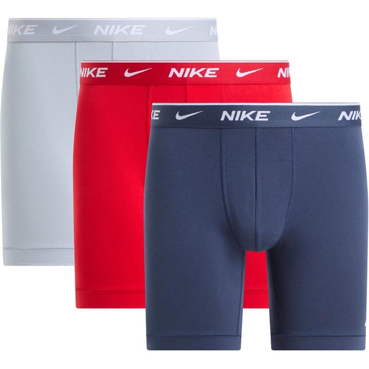 Nike Men' Blue 3 Pack Long Boxers in Size S, Sports Direct
