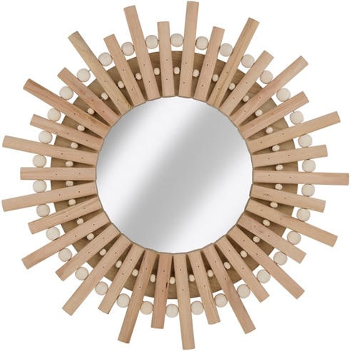 Arti Casa - Wooden Sun Mirror Outdoor Wall Decor