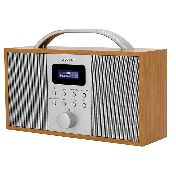 Groov-E Brown Groov-E Boston Wooden Stereo Dab/Fm Digital Radio -