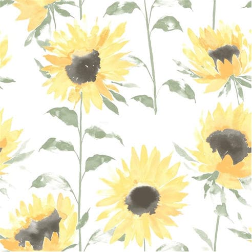 Catherine Lansfield - Painted Sunflowers Wallpaper