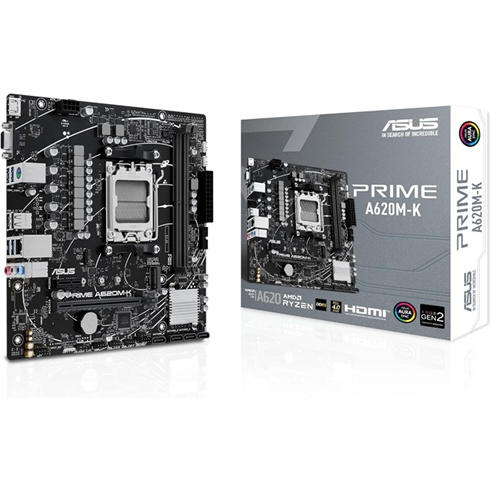 ASUS - PRIME A620AM-K AMD A620A Socket AM5 micro ATX Motherboard