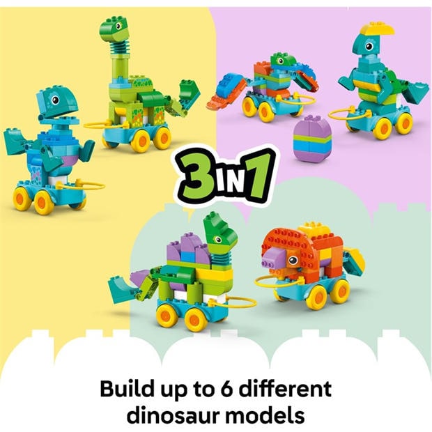 Динозаври на колела - LEGO - LEGO® DUPLO® Town 3in1 Dinosaurs on Wheels Learn-Through-Play Toddler Toy 10451