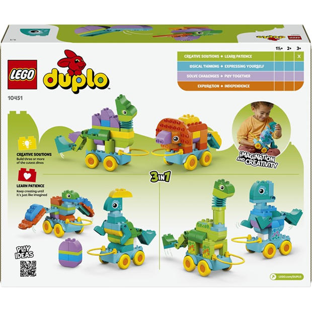 Динозаври на колела - LEGO - LEGO® DUPLO® Town 3in1 Dinosaurs on Wheels Learn-Through-Play Toddler Toy 10451