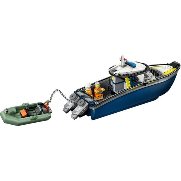 Police Boat - LEGO - LEGO® City Police Boat Chase Toy with a Floatable Speedboat and Dinghy 60456