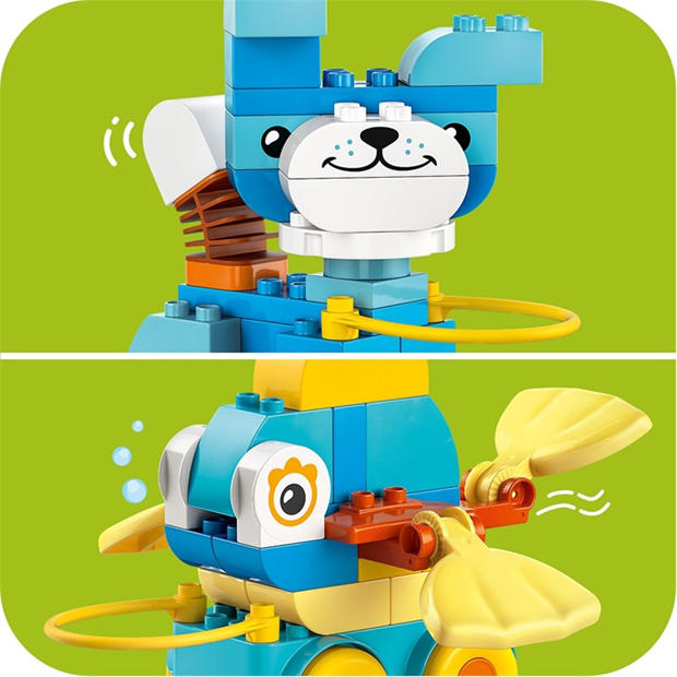 Anmal on Wheels - LEGO - LEGO® DUPLO® Town 3in1 Animals on Wheels Building Toy for Imaginative Play 10448