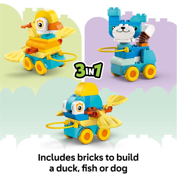 Anmal on Wheels - LEGO - LEGO® DUPLO® Town 3in1 Animals on Wheels Building Toy for Imaginative Play 10448