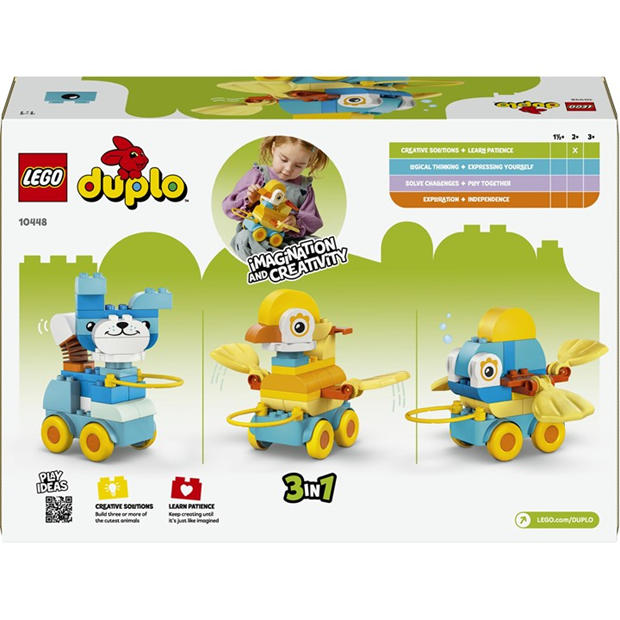 Anmal on Wheels - LEGO - LEGO® DUPLO® Town 3in1 Animals on Wheels Building Toy for Imaginative Play 10448