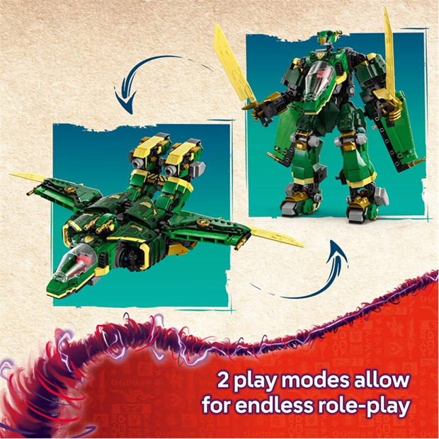 Лойдс Джет Мех - LEGO - LEGO® NINJAGO® Lloyd’s Jet Mech Ninja Toy Building Kit 71845