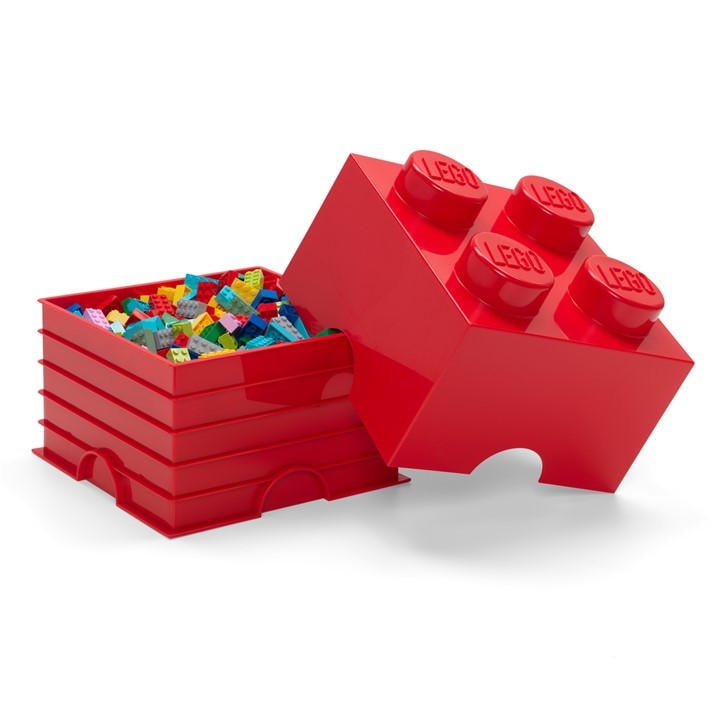 Lego  Red 4 Brick Storage Box, Sports Direct