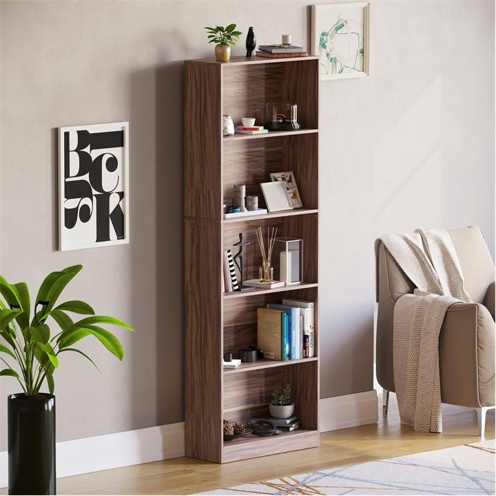 Lassic  Brown Vida Designs Cambridge 5 Tier Extra Large Bookcase, Sports Direct