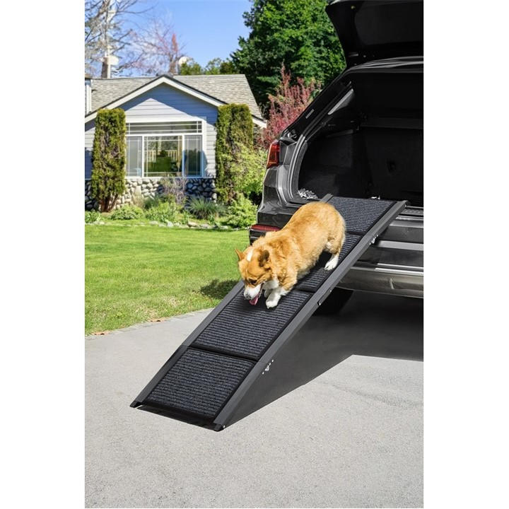 Kidkid Pet  Black 170X44cm Outdoor Foldable Metal Dog Ramp Non-Slip, Sports Direct
