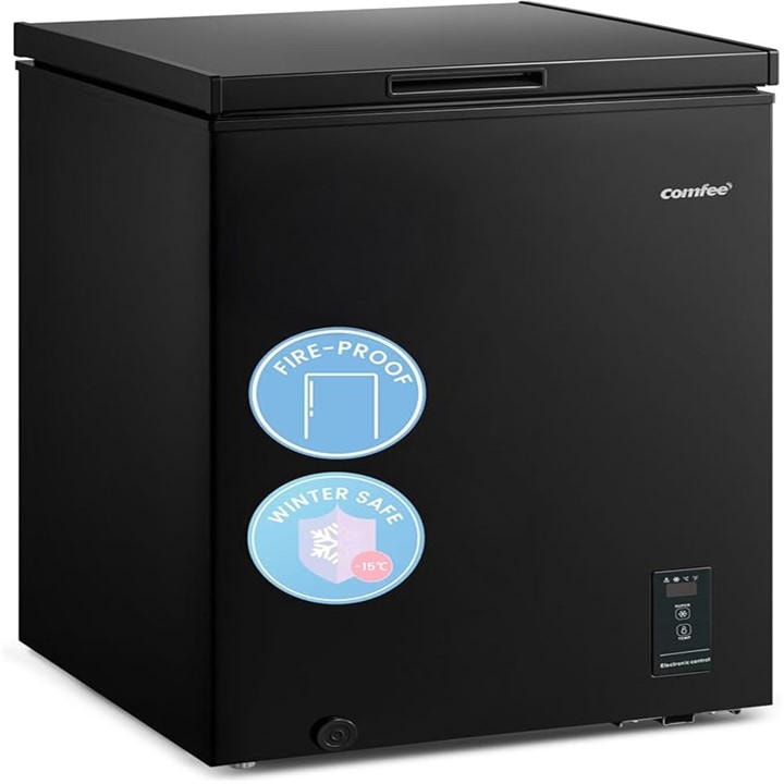 Kabinet Uk  Black 99L Freestanding Chest Freezer, Sports Direct