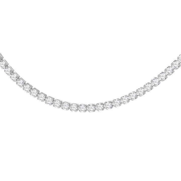 Be You Women's Silver Sterling Cz Tennis Necklace, Sports Direct