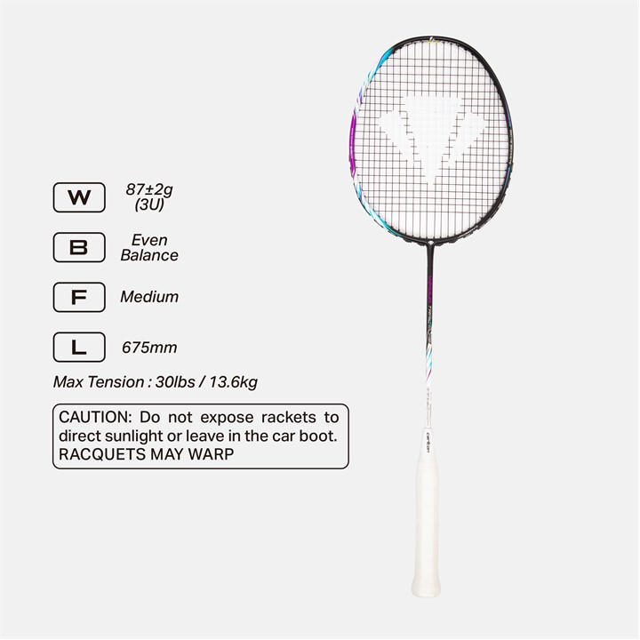 Carlton  Black Vapour Trail Pure Mk2 Badminton Racket, Sports Direct