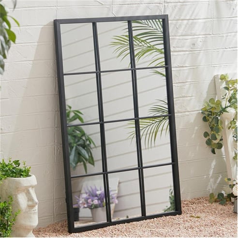 LIFE IDEAS - Classic Window Mirror Wall Accent Metal Framed