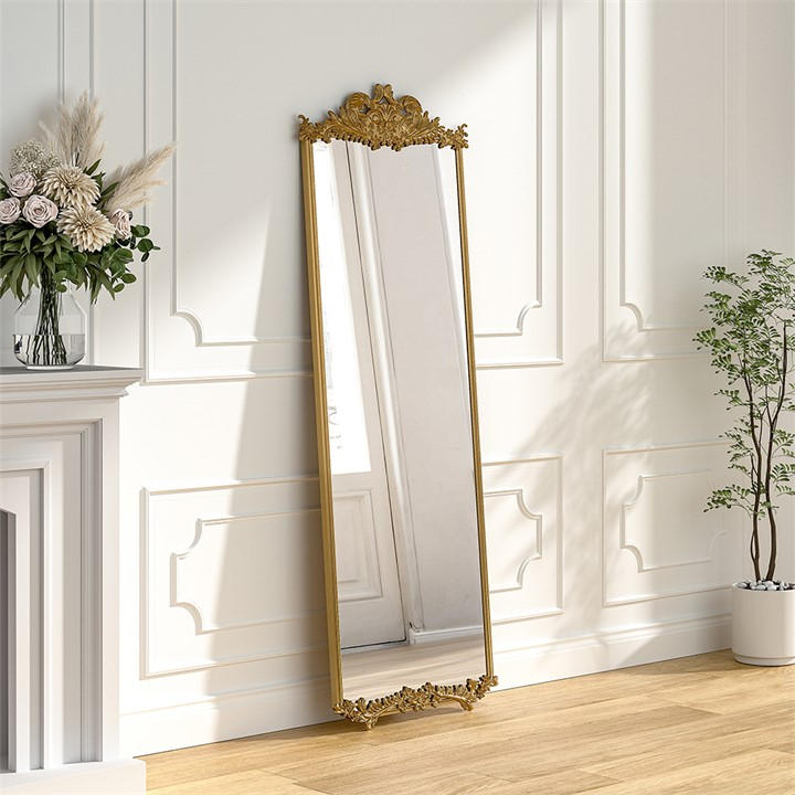Life Ideas  Gold Antique Metal Ornate Full-Length Mirror, Sports Direct
