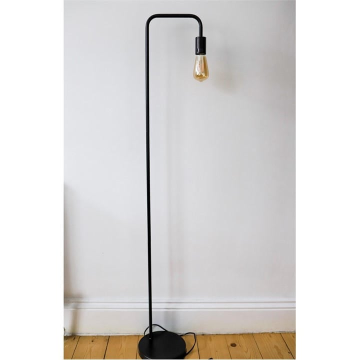 K Living  Black Caitlin Industrial Filament Bulb Floor Lamp, Sports Direct