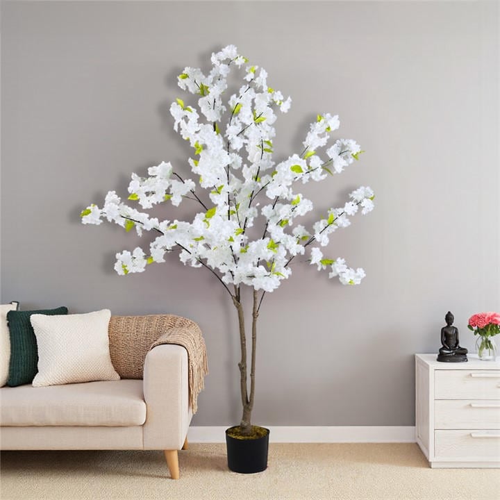 Life Ideas  White 165Cm Cherry Blossom Tree In Pot Decor, Sports Direct