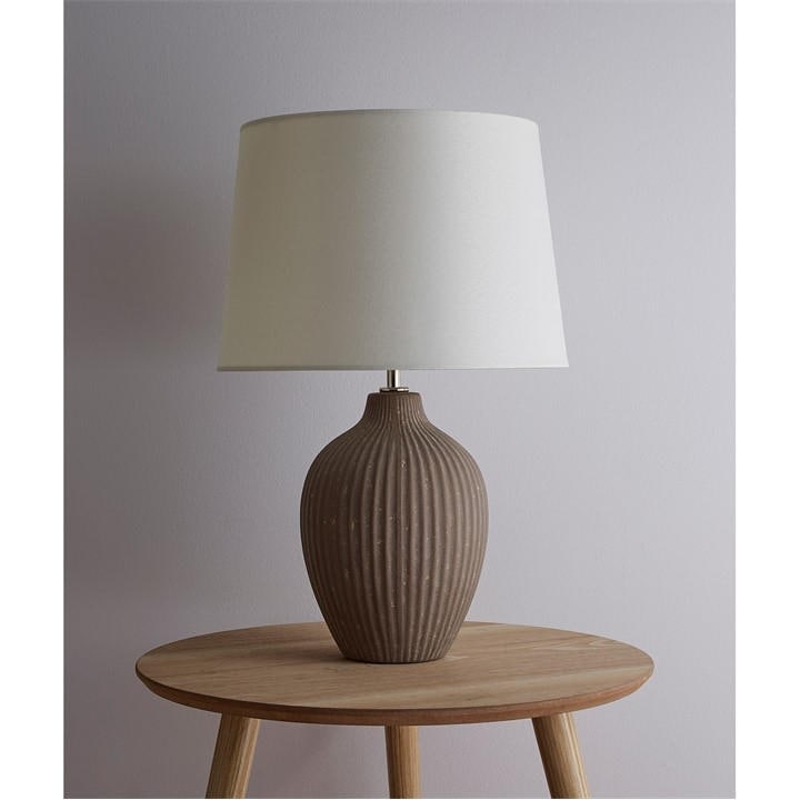 K Living  Brown Nora 51Cm Ceramic Table Lamp With Cream Shad, Sports Direct