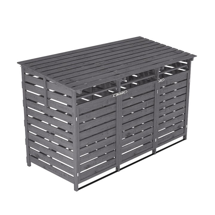 Breeins  Grey Spruce Wood Garbage Can Garden Storage Shed, Sports Direct