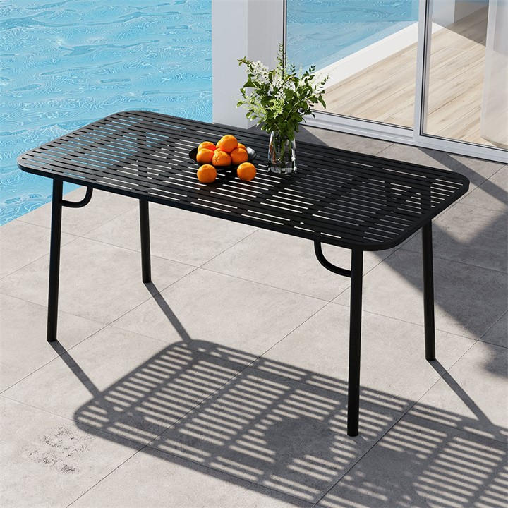 Breeins  Black 1.6M Outdoor Garden Metal Table, Sports Direct
