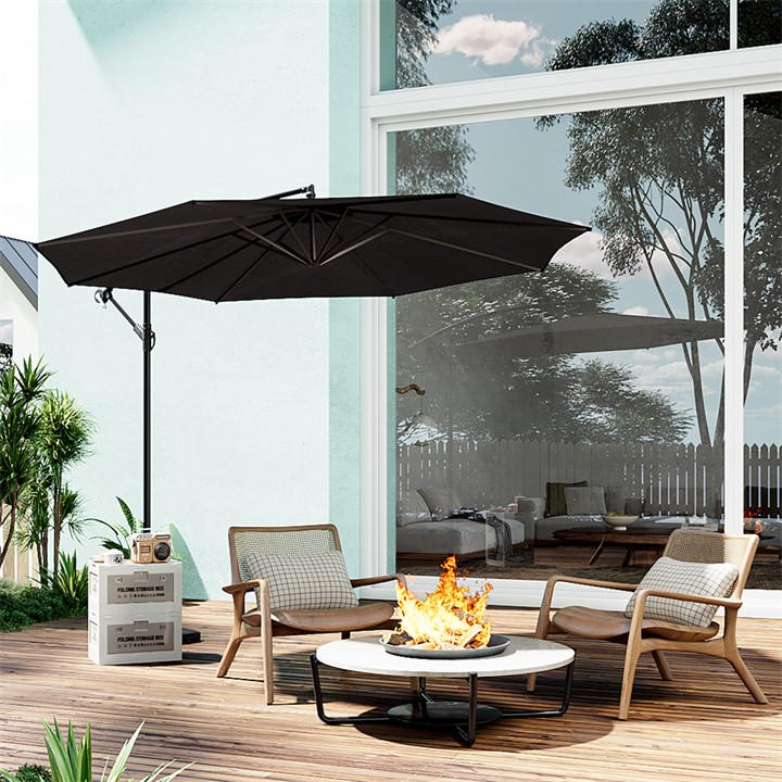 Breeins  Black 3M Banana Cantilever Patio Paraso, Sports Direct