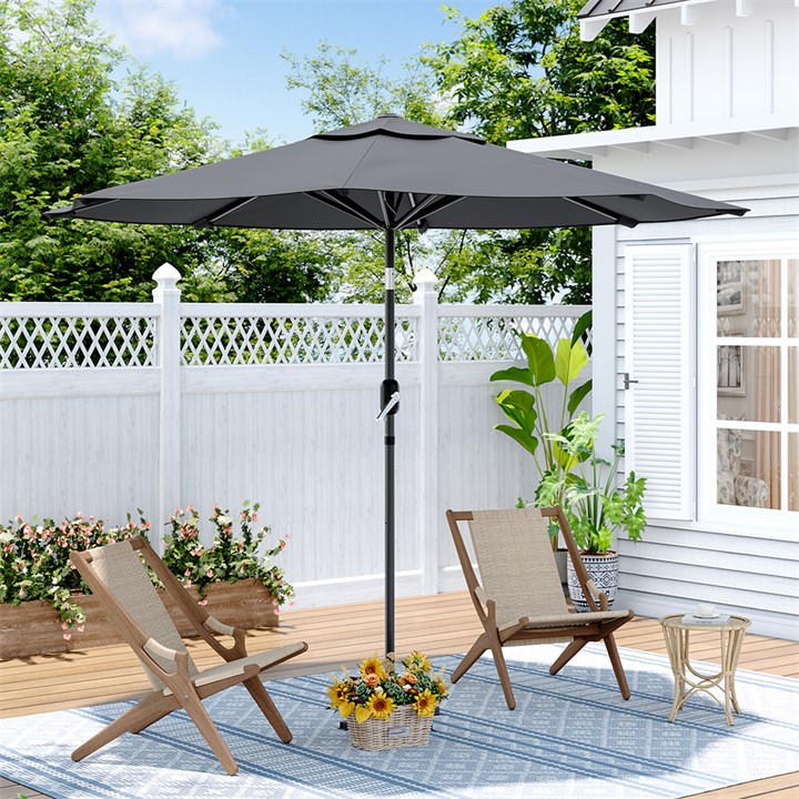 Breeins  Grey 3M Rotating Patio Parasol For Outdoors, Sports Direct