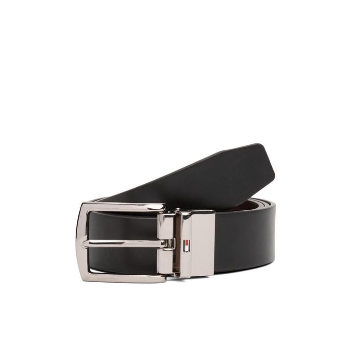 Tommy Hilfiger Men's Black Denton Reversible Square Buckle Belt in Size 3XL, Sports Direct