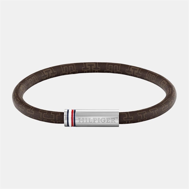 Tommy Hilfiger Men's Brown ’S Cord Leather Bracelet, Sports Direct