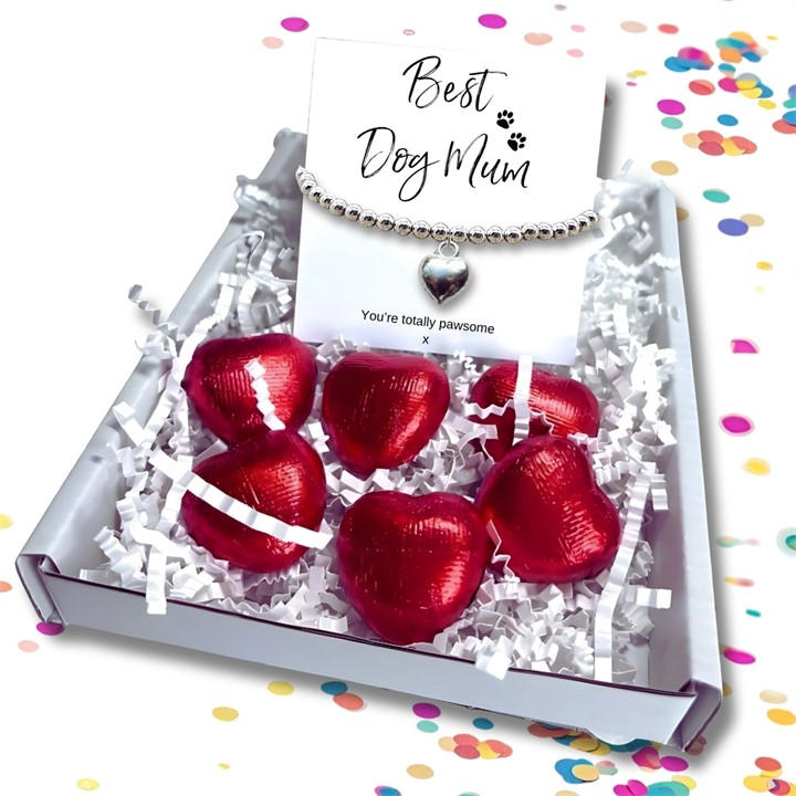 Hearts  Women's  Best Dog Mum  Hamper Heart Bracelet, Football by Aye Do Gifts in Size Mini Gift, Sports Direct