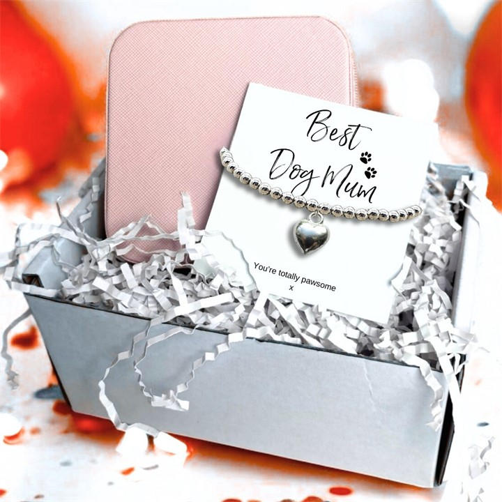Aye Do Gifts Women's Silver Best Dog Mum Bracelet & Jewellery Box Gift, Sports Direct