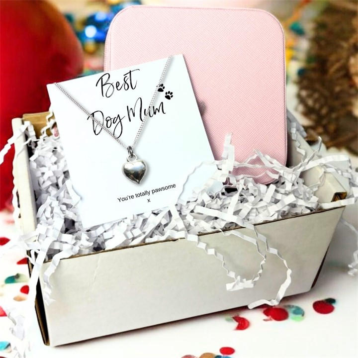 Aye Do Gifts Women's Silver Best Dog Mum Necklace & Jewellery Box Gift in Size M, Sports Direct