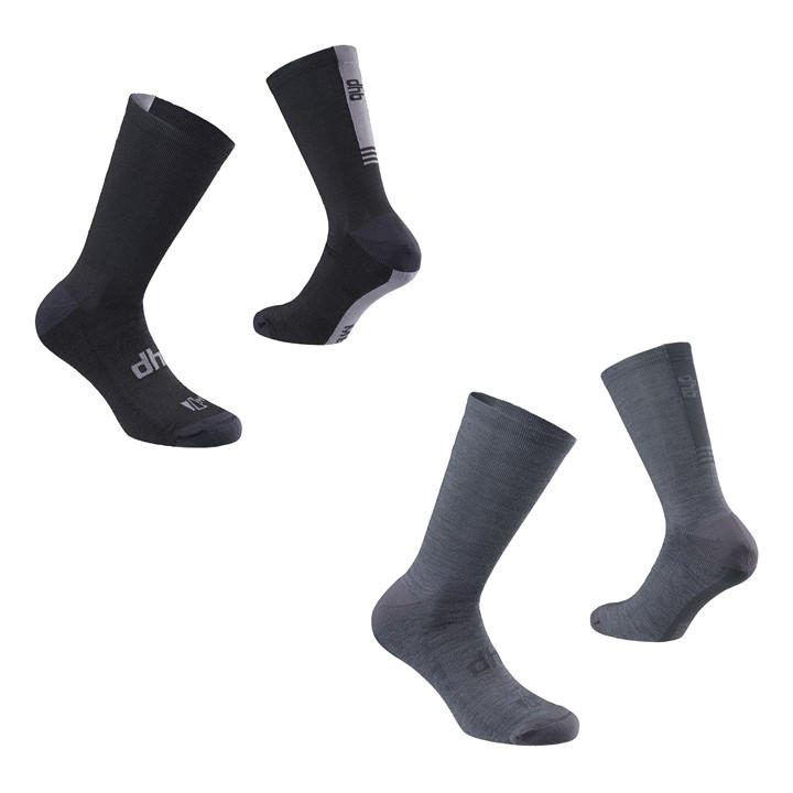 Dhb  Black All Season Merino Aeron Socks (2 Pack) in Size 12+, Sports Direct