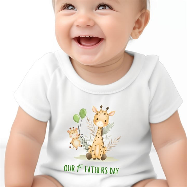 Scotland   Kids  Our 1St Fathers Day Giraffe Baby Vest, Football by Aye Do Gifts in Size C3 - C7, Sports Direct