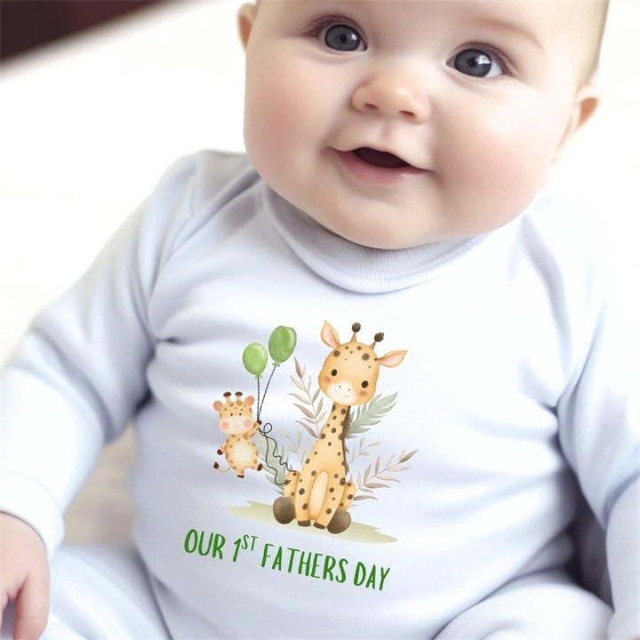 Scotland   Kids  Our 1St Fathers Day Giraffe Baby Grow, Football by Aye Do Gifts in Size Newborn, Sports Direct