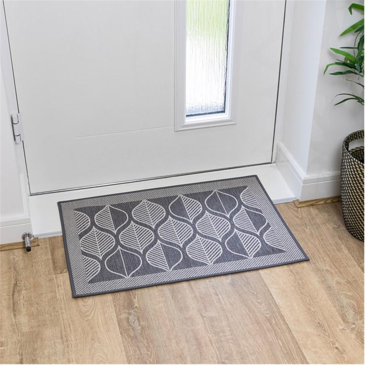 Jvl  Grey Expression Machine Washable Entrance Doormat A in Size 50x75cm, Sports Direct