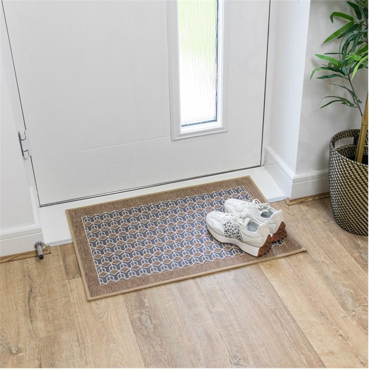 Jvl  Beige Allure Machine Washable Doormat  in Size 50x75cm, Sports Direct