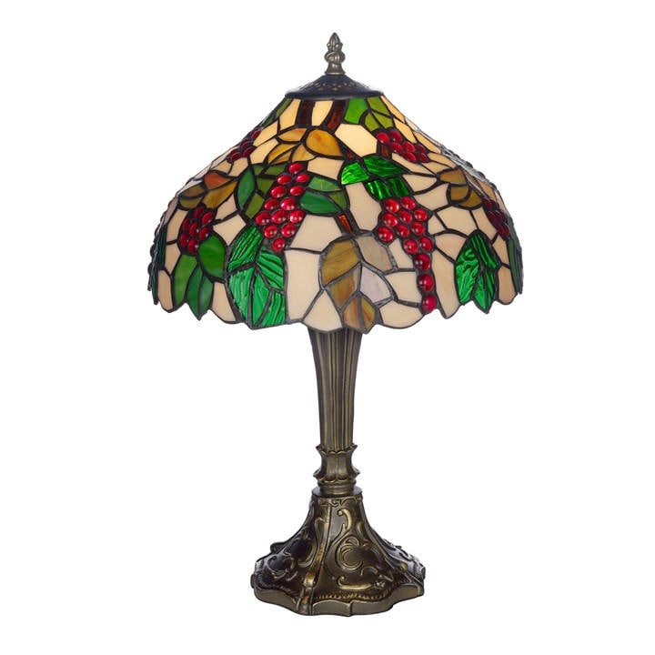 K Living  Brown Handley Antique Brass Tiffany Table Lamp, Sports Direct