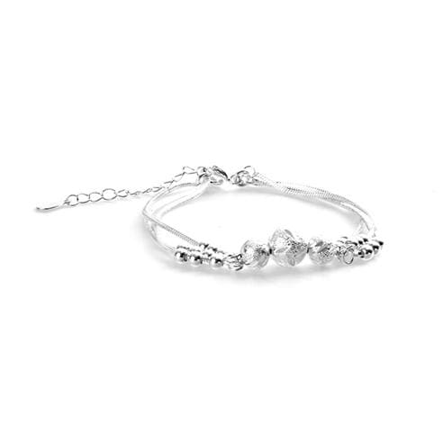 SHEONLY - Elegant Silver Plated Beaded Bracelet