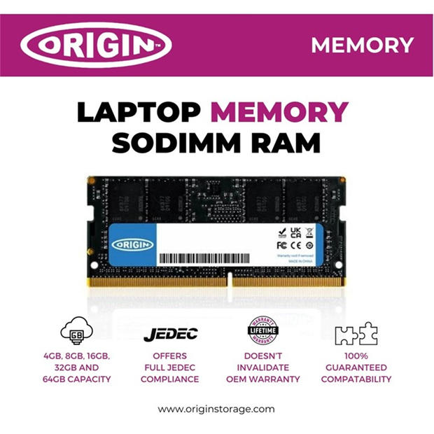 Black - Origin - Origin Storage 8GB DDR5 5600MHz SODIMM 1Rx16 Non-ECC 1.1V