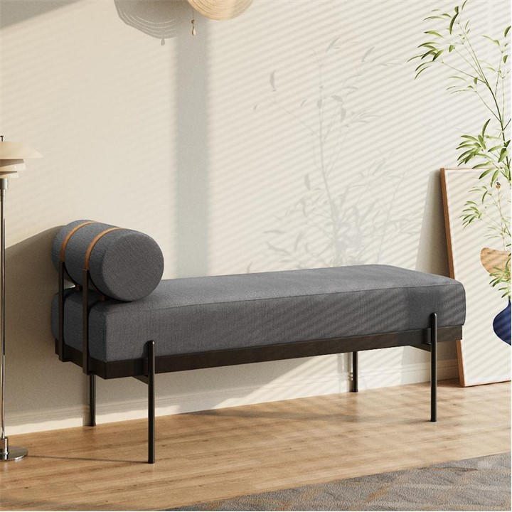 Kabinet Uk  Grey Upholstered Bench With A Removable Pillow, Sports Direct