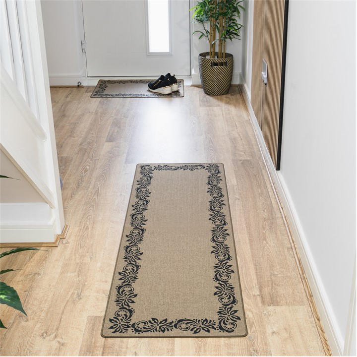Jvl  Brown Elegance Machine Washable Entrance Runner in Size 50x150cm, Sports Direct