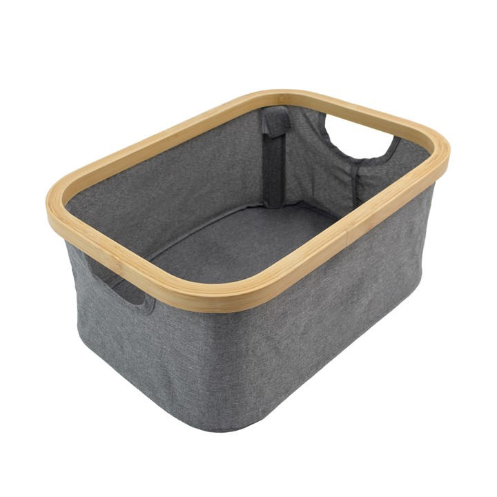 Jvl  Grey Bambanio Foldable Bamboo Storage Basket - 26L in Size Size: H:25, Sports Direct