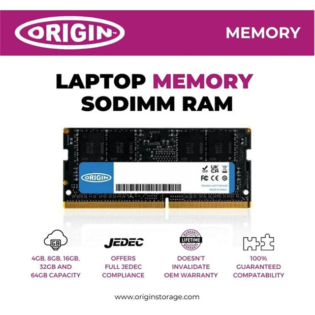 Black - Origin - Origin Storage 32GB DDR5 5600MHz SODIMM 2Rx8 Non-ECC 1.1V