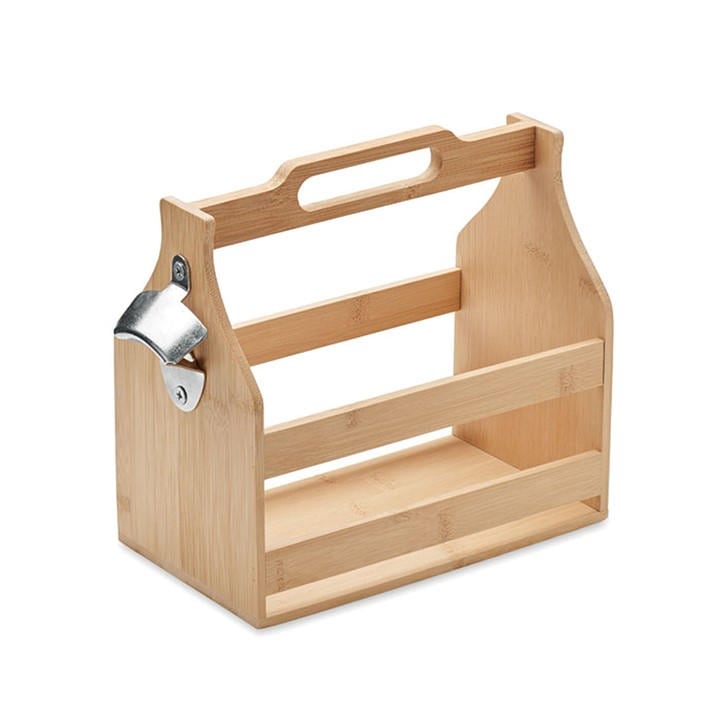 Treat Republic  Beige Bamboo Beer Crate With Bottle Opener in Size Standard, Sports Direct