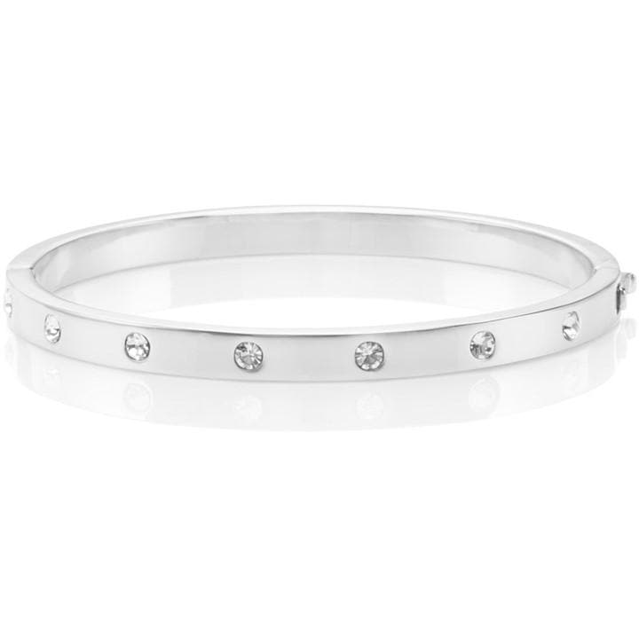 Kate Spade Women's Silver Set In Stone Hinged Bangle, Sports Direct